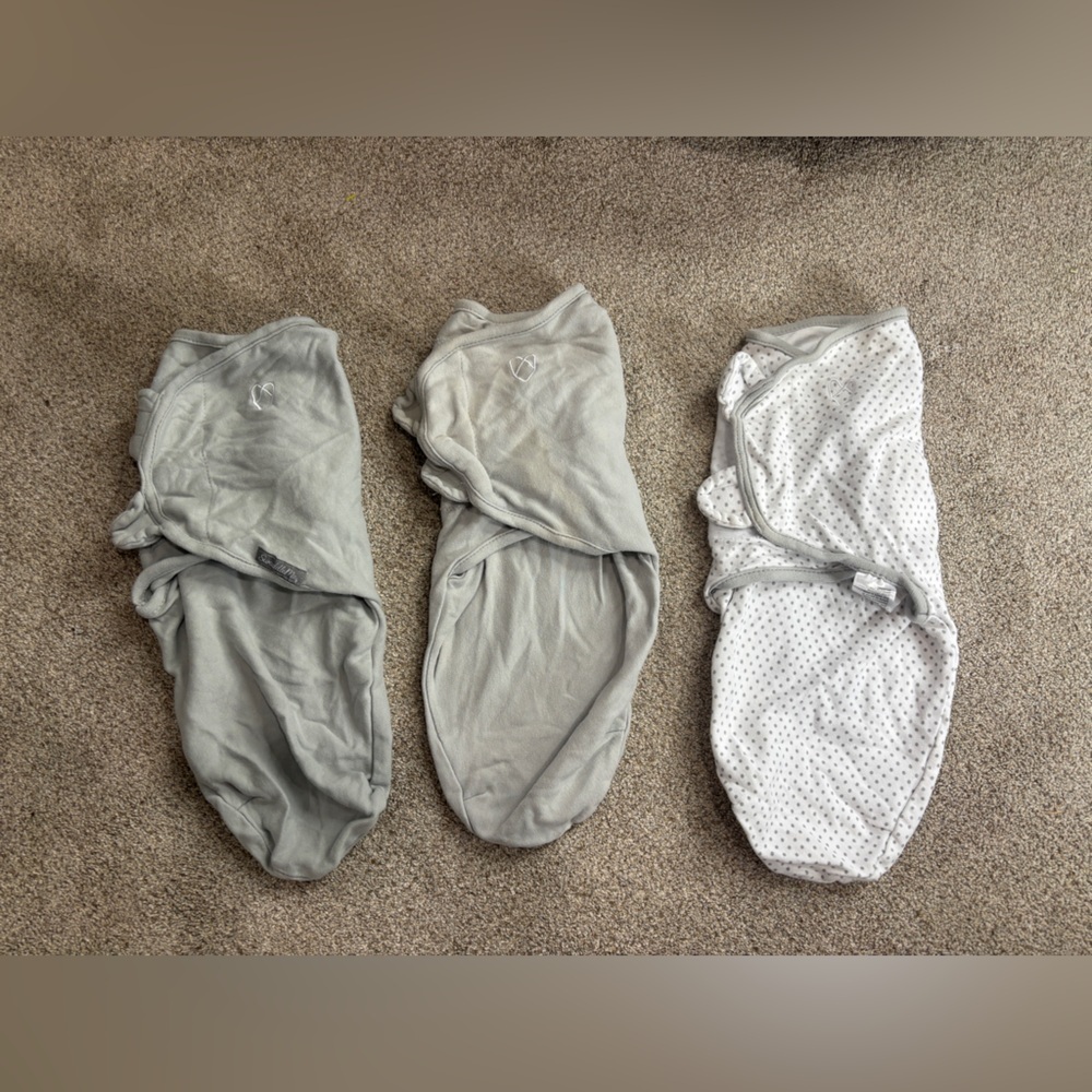 Lot of Swaddle Me swaddles SM/MD small medium Velcro gender neutral 100% cotton